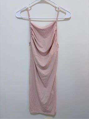 Forever 21 Blush Ribbed Cowl Slip Dress